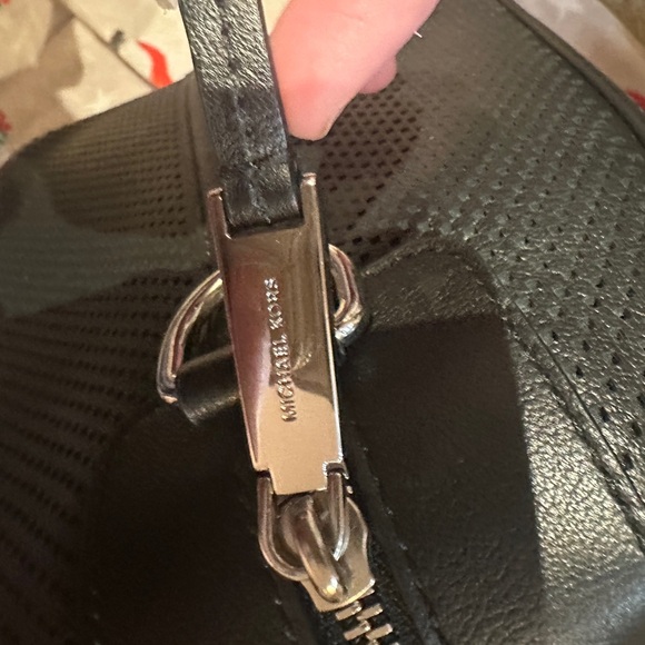 Michael Kors Libby Large Perforated Leather Travel Tote Bag (Black) - Picture 10 of 14